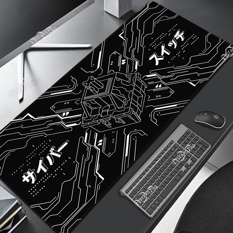 600x300mm Playmat Đen Miếng Lót Chuột Chống Trơn Trượt Game Thủ Nửa Đêm Lặn Deskmat Lớn Mousepad Thảm Phụ Kiện Văn Phòng