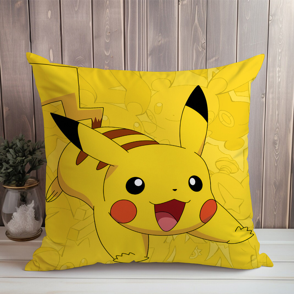 Vỏ Gối Đơn In Hình Pokemon Pikachu Một Mặt Làm Quà Tặng Cho Bé (Không Kèm Lõi)