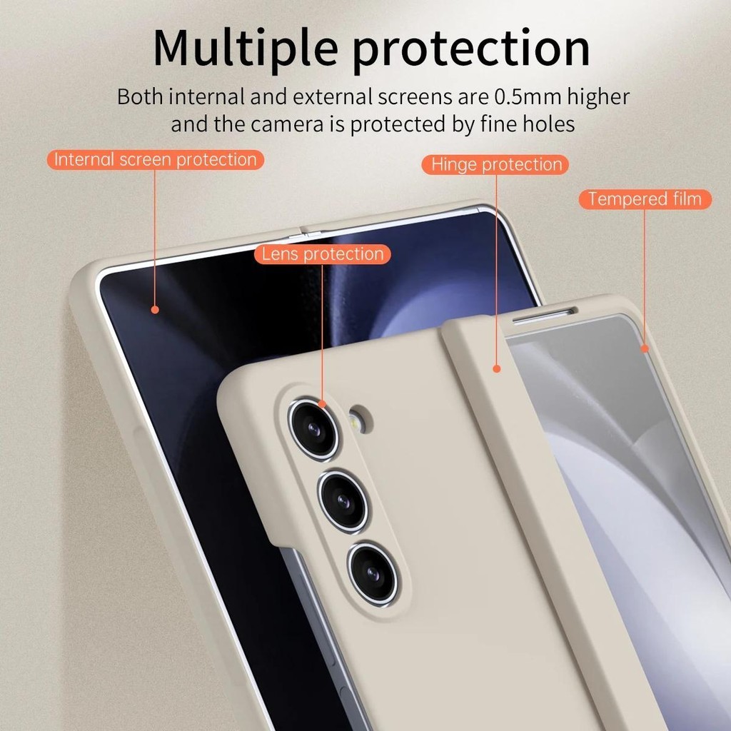 Bản Lề Dành Cho Samsung Galaxy Z Fold 7 6 5 4 3 2 Chất Lỏng PC Armor Chống Sốc 360 Toàn Màn Hình Bảo Vệ Gấp 4