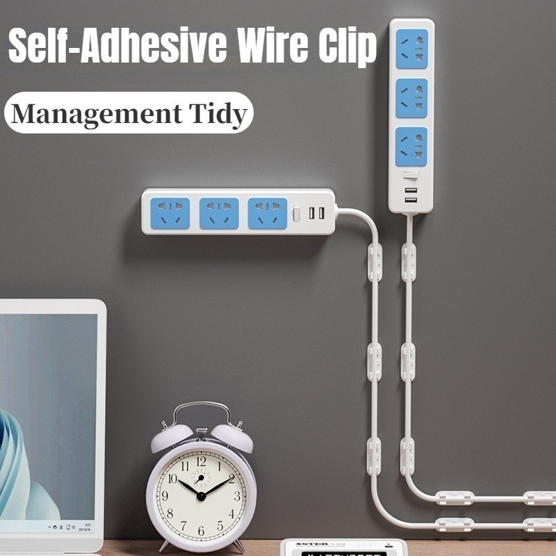 [Nổi bật] Trình quản lý cáp để bàn - Giá đỡ cố định dây - Bộ sắp xếp dây USB - Kẹp dây thả tự dính - Kẹp cố định quản lý - Dành cho văn phòng tại nhà