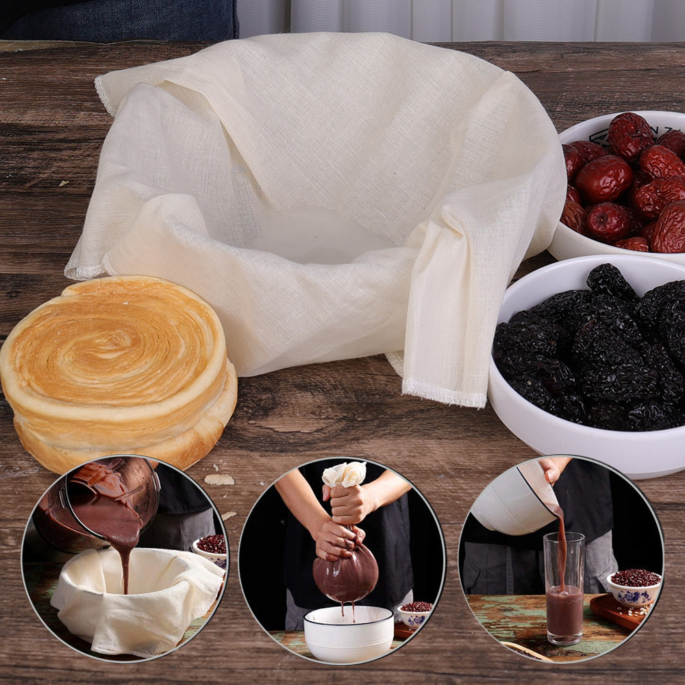 Tiện ích nhà bếp - Dành cho MIlk, Cà phê, Sữa chua, Phô mai - Khuôn ép đậu nành DIY - Dụng cụ làm bánh ngọt lên men - Gạc bông trắng - Vải lọc đậu phụ có thể tái sử dụng