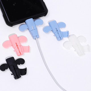 4 Miếng Dán Bảo Vệ Cáp Silicon, Vỏ Sắp Xếp Sạc Điện Thoại Cánh Thiên Thần, Cuộn Dây USB Chống Vỡ Cho Điện Thoại Đa Năng