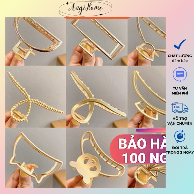 Kẹp tóc càng cua Hàn Quốc nữ đẹp hottrend kim loại cỡ size lớn cặp búi tóc dễ thương cào 10 răng, 14 răng ANGIHOME