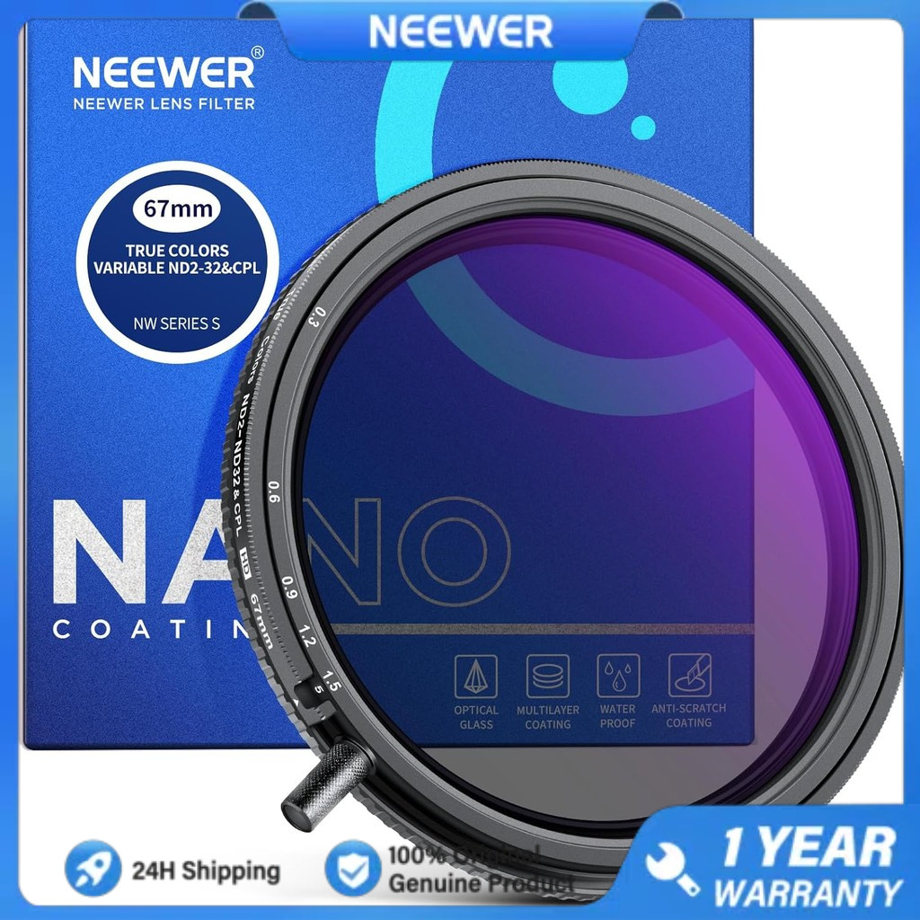 thumbnail image 2 of Neewer Filter Kit NEEWER 67mm IPhone Filter Kit - Variable ND, CPL & Black Mist Filters With Clip Mount Neewer M21 2 of 14
