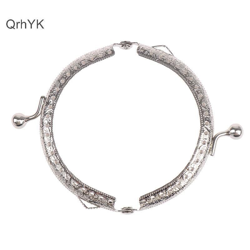 Nhà Máy Thời Trang 8.5cm Tròn Khung Kim Loại Ví Tay Cầm Túi Ly Hợp Túi Xách Khóa Túi Phần Cứng QrhYK