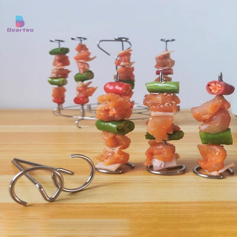 < Beartwo > 10 Chiếc Lò Nướng Không Khí Nướng Dọc Xiên Nướng Phụ Kiện Đa Năng Thực Phẩm Thép Không Gỉ 304 Kim Nướng Đặc Biệt Đẹp
