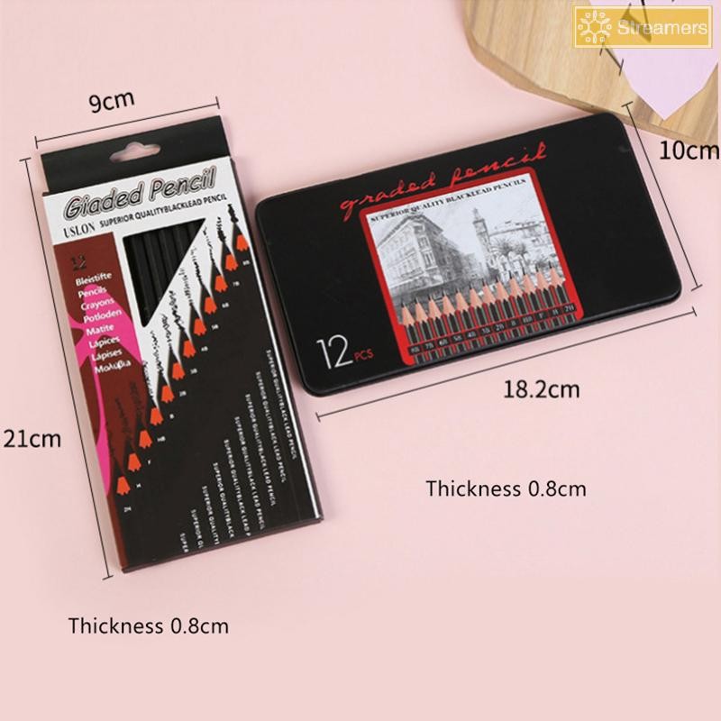 RUA 12 Cái / bộ Bút Chì Gỗ H-8B Vẽ Bút Chì Nghệ Thuật Viết Đồ Dùng Văn Phòng Phẩm Đồ Dùng Học Tập Quà Tặng Mới