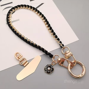 Phụ Kiện Điện Thoại Di Động Xiaoxiangfeng Vòng Tay Điện Thoại Di Động Dây ins Phong Cách Thời Trang Nữ Da Thẻ Dây Cổ Tay Ngắn Kim Loại Khóa Tròn Mạnh Mẽ