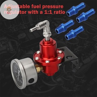 Twe Bộ Điều Chỉnh Áp Suất Nhiên Liệu Có Thể Điều Chỉnh Phụ Kiện Xe Tái Trang Bị Nhiên Liệu Siêu Tăng Áp Nhôm Đa Năng Với Bộ Đo VN