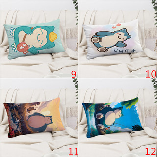 Pocket Monsters Snorlax Hình Chữ Nhật Gối Hoạt Hình Dễ Thương Gấu Dâu In Một Mặt Đệm Polyester Trang Trí Sofa Nhà (Không Có Lõi)