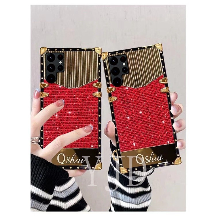 Ốp YJD Cho Samsung Galaxy S24 Ultra S24 + Flash Ba Nối Dây Tay Cạnh Thẳng Vỏ Điện Thoại Chống Sốc