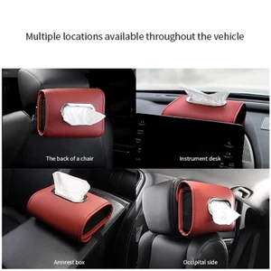 EDB * Hộp đựng khăn giấy ô tô bằng da PU Hộp đựng khăn ăn Trang trí tự động tại nhà