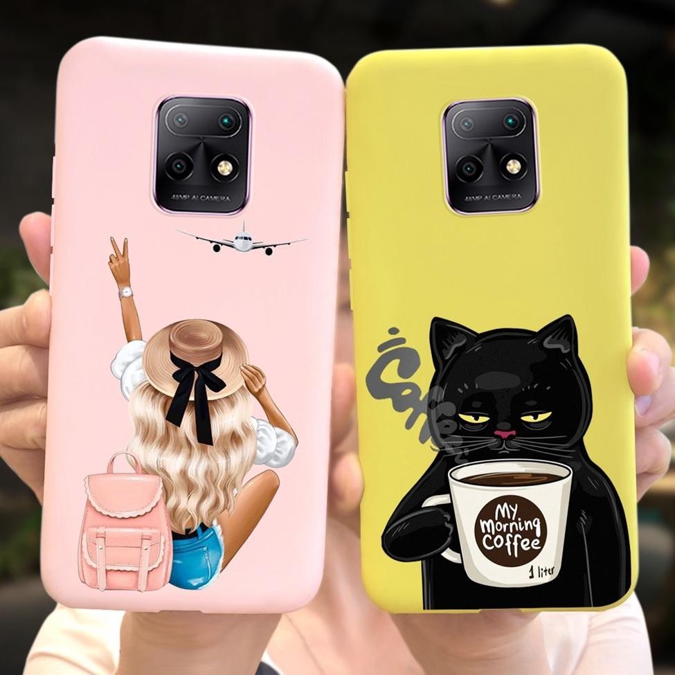 Ốp lưng Xiaomi Redmi 10X 5G Thời trang Hoa dễ thương Mèo vẽ ngộ nghĩnh Vỏ silicon chống sốc Vỏ điện thoại Xiaomi Redmi 10X 5G