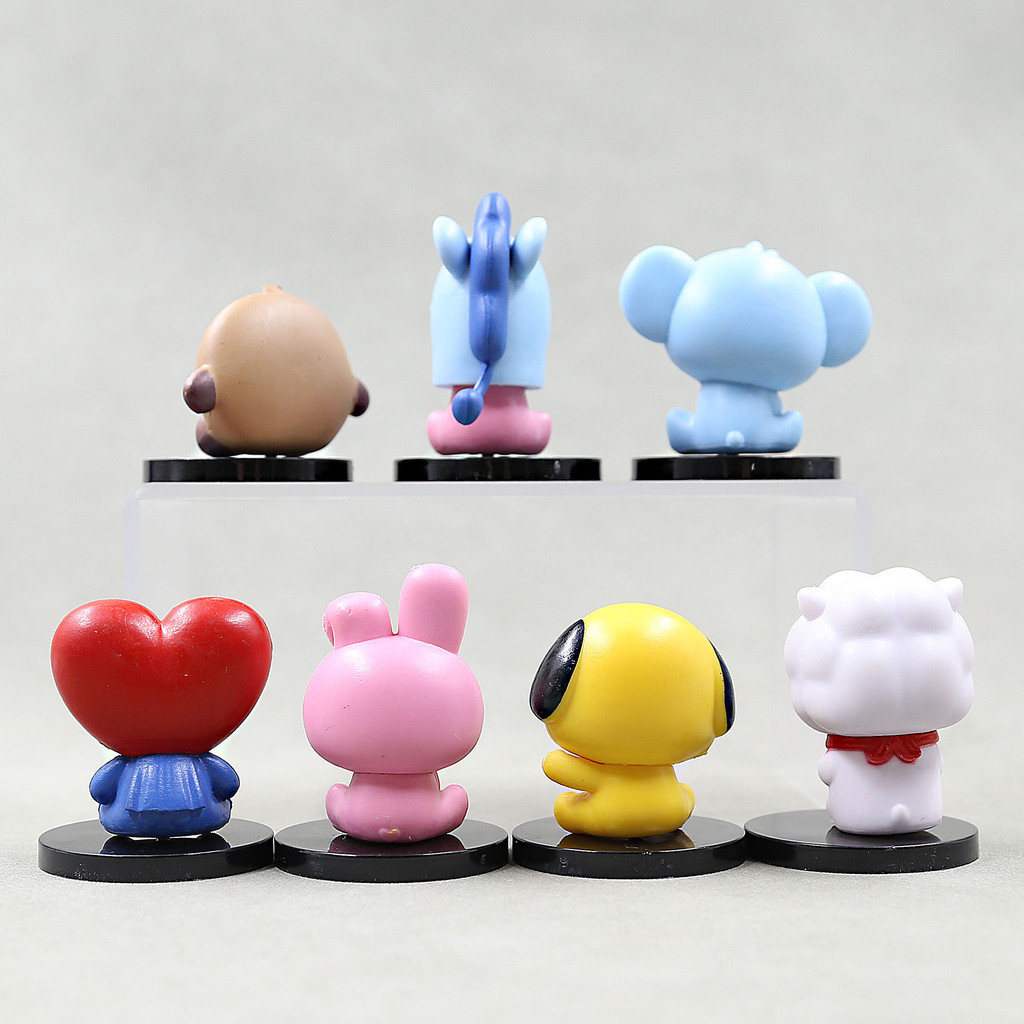 PS1 7 Chiếc BTS BT21 Nhân Vật Hoạt Hình Quà Tặng Cho Bé Gái TATA MANG KOYA RJ COOKY SHOOKY CHIMMY Đồ Chơi Mô Hình Dành Cho Trẻ Em