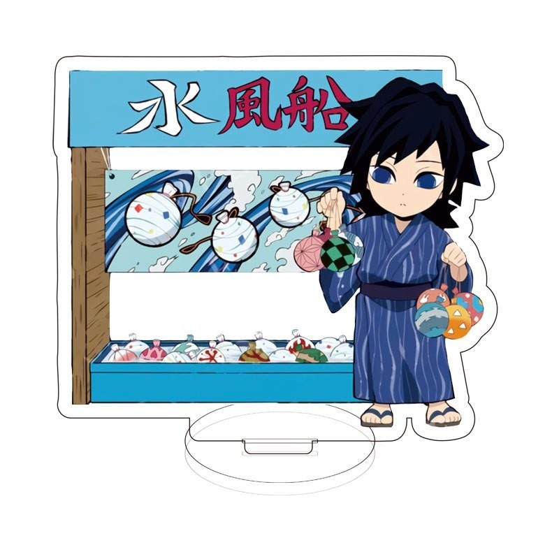 (mini 8cm) Mô hình KIMETSU NO YAIBA ver QUÁN ĂN standee in hình anime chibi tượng mica trang trí trưng bày