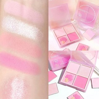 Bảng Phấn Má 4 Ô Kèm Bắt Sáng Xi Xii Go For The Sunset Blush Palette