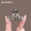 Mauropoli [Sẵn sàng] Kẹp cá mập hình bướm pha lê màu đen tinh tế Đầu lưng cao cấp vừa phải Kẹp tóc nửa mảnh Kẹp móng vuốt Kẹp bên