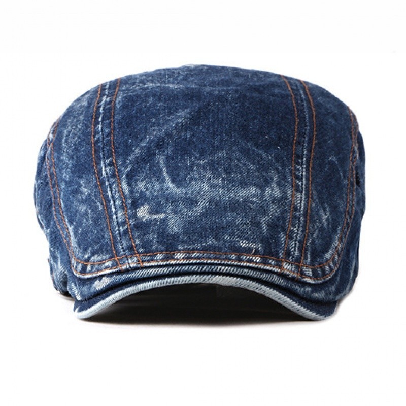 Mũ Denim Phong Cách Hàn Quốc Giặt Thời Trang Denim Beret Nam plus Size Cotton Đạt Đỉnh Mũ Nữ 2026 Mới