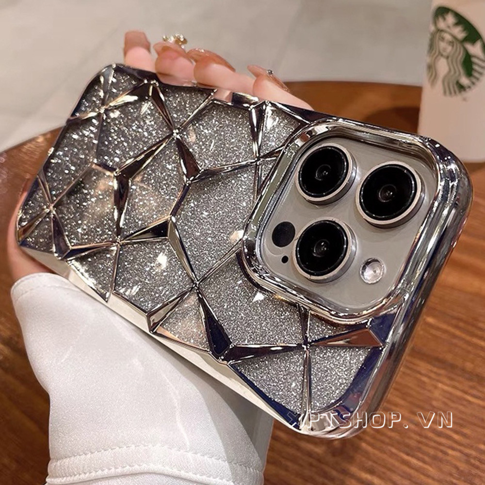 Ốp Điện Thoại Mạ Khối Nước Màu Bạc Tương Thích Cho iPhone 17 Pro Max 16 Plus 15 14 13 12 11 Pro Max Vỏ Bảo Vệ Toàn Diện Chống Sốc