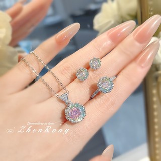 Châu Âu Mỹ ins Phong Cách Mới Hình Bát Giác Hoa Hồng Cắt Cao Màu Kim Cương Kim Cương Phù Hợp Với Nữ