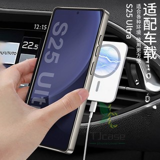 Vỏ bọc chân đế bằng da từ tính có thể xoay được cho Samsung S25 S24 S23 Vỏ sạc không dây siêu