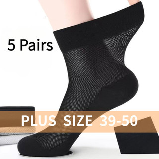 Plus Size 5 Đôi Nam Oversize Mùa Hè Lưới Mỏng Thoáng Khí Hút Mồ Hôi Thể Thao Khử Mùi Tất