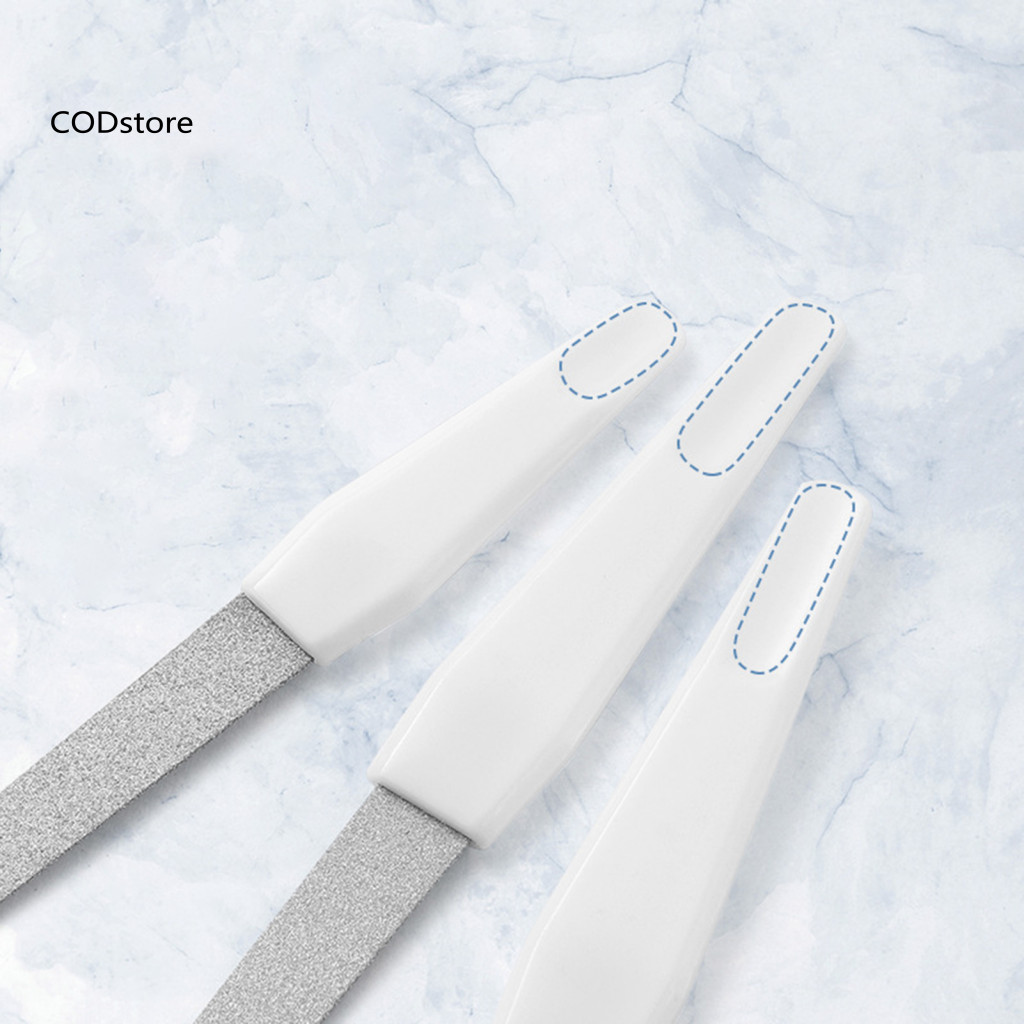 Kdc Salon Đệm Hai Đầu Chống Trơn Trượt Tay Cầm Đánh Bóng Móng Tay Đa Năng 2 Trong 1 Dụng Cụ Làm Móng Tay Sử Dụng Kép Tập Tin Móng Tay Bằng Thép Không Gỉ Da Chết Đẩy Máy Đánh Bóng Đồ Dùng Làm Móng Tay
