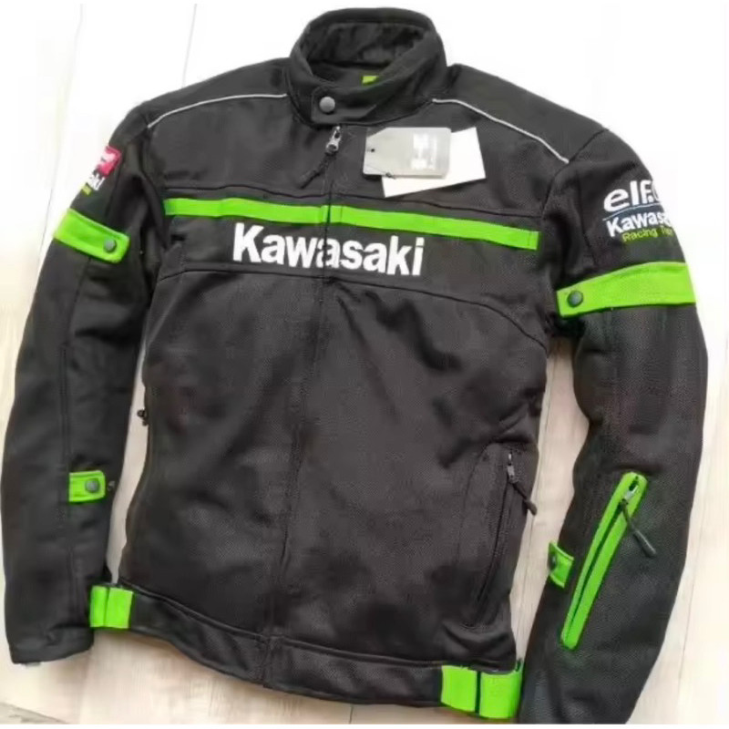 Áo khoác bảo hộ kawasaki_kèm bộ gù giáp bảo vệ _racing