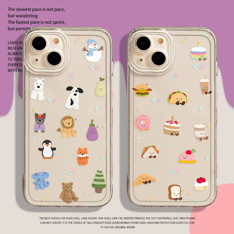 Dễ Thương Thạch Mèo Chim Cánh Cụt Nơ Trái Cây Động Vật Dành Cho OPPO Reno 12 5G 11 12 10 Pro 5G 11F 12F 8T A3 Pro A3X Realme 9 Pro 5G Vỏ Điện Thoại Hoạt Hình TPU Chống Sốc Silicon Trong Suốt