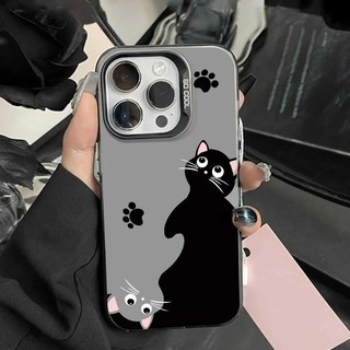 Ốp Điện Thoại Mờ Cho OPPO A60 A12e A7 AX7 A5S AX5S A3S A77S F11 F17 Pro Reno 13Pro 13F 7 Lite 7Z Mèo Dễ Thương Ngộ nghĩnh Mẫu Đơn Giản IMD Cover