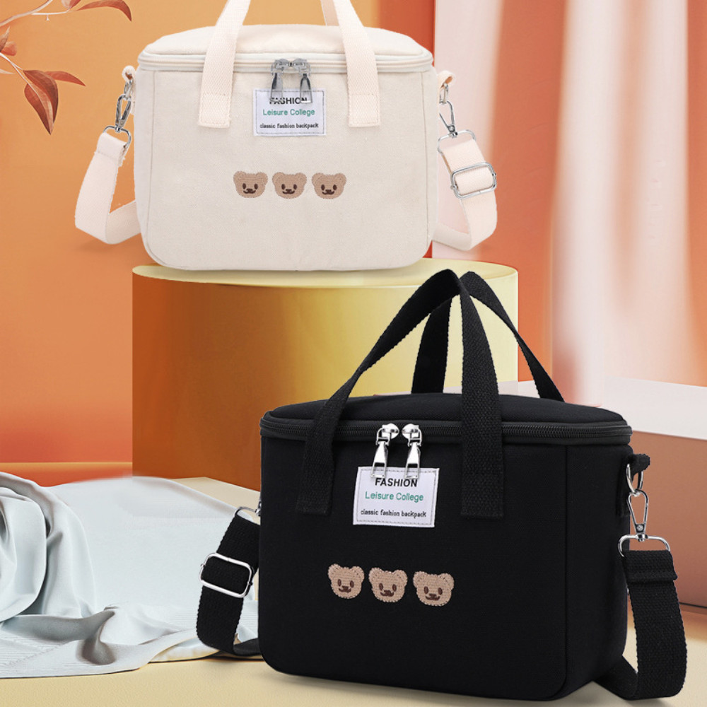Túi Mẹ VVDZA, Túi Cơm Trưa Chống Thấm Nước Gấu Dễ Thương, Hộp Đựng Thực Phẩm Dung Tích Lớn