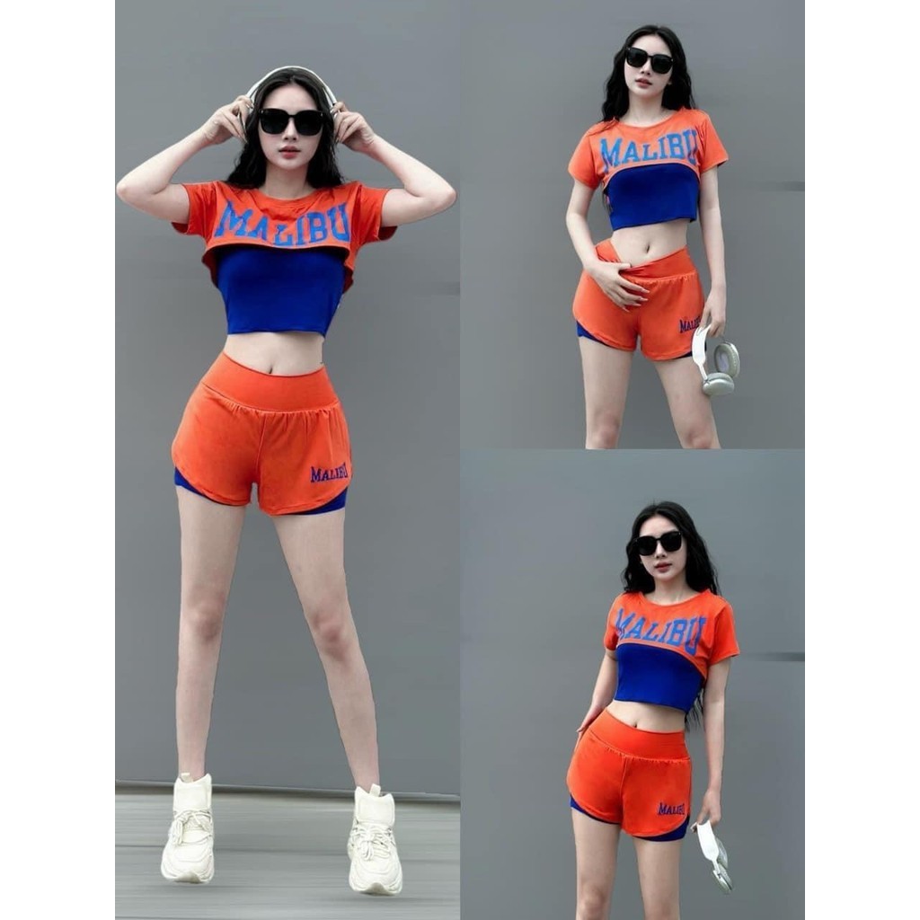 Bộ thể thao 3 chị tiết tập gym, erobic, shuffer dace, zumba, chạy phong cách trẻ trung