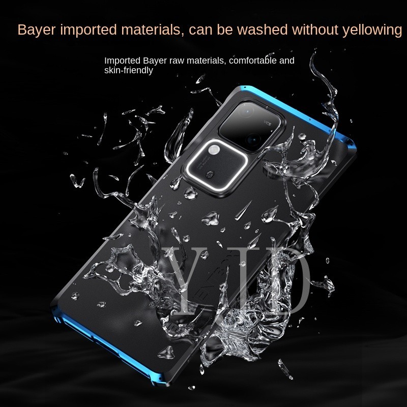 Ốp YJD Cho Vivo V30 Pro Kim Loại Nối TPU Mờ Vỏ Điện Thoại Chống Sốc