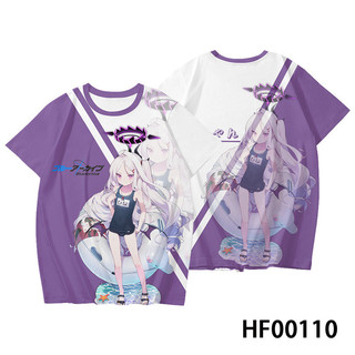 Áo thun và Quần Short Cosplay Style Kimono PS2 Blue Archive Sorasaki Hina, Phù hợp Mùa Hè