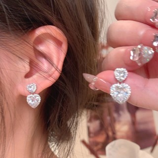 Bông Tai Tình Yêu Zircon Tua Rua Nữ Thiểu Số Mới 2024