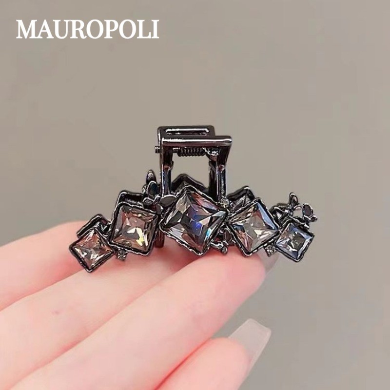 Mauropoli [Sẵn sàng] Kẹp kẹp kim cương giả cao cấp sang trọng nhẹ Hàn Quốc Kẹp tóc nơ sang trọng Kẹp tóc Đầu sau Kẹp cá mập Top Clip