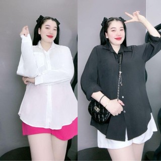 Set đồ NHỎ CLOTHING bigsize nữ áo sơ mi tay dài lụa hàn cao cấp mix quần vải tây, from dáng ulzang mặc mát SET904