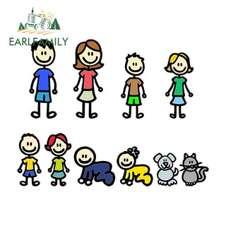 EARLFAMILY 13cm My Family Phim Hoạt Hình Xe Ô Tô Gương Chiếu Hậu Xe Máy Phiên Bản Q Đề Can Chống Nắng Thời Trang Chống Thấm Nước Bảo Vệ Cửa Xe Ô Tô
