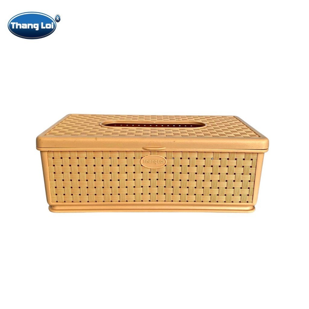 Hộp Đựng Giấy Ăn Bằng nhựa 067 Hình Chữ Nhật, kiểu mây đan Cho Nhà Hàng, Khách Sạn, Nhà Riêng  aladanh-net-vn