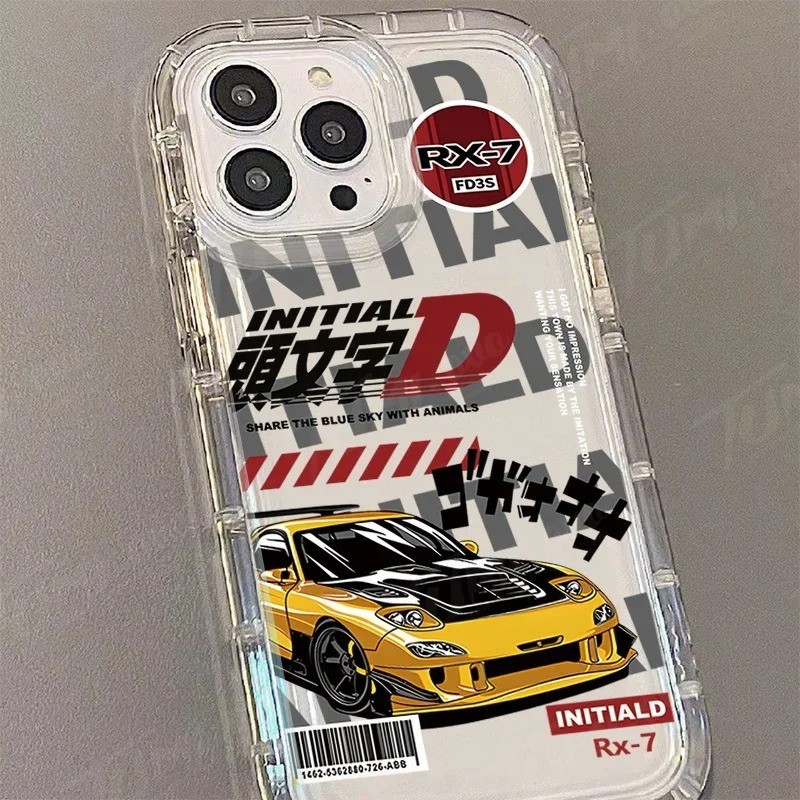 Dành Cho iPhone 15 14 Pro Max 13 12 11 Pro Max 7 8Plus X Xr Xs Max SE2 Anime Ban Đầu D Xe Mềm Silicon Trong Suốt