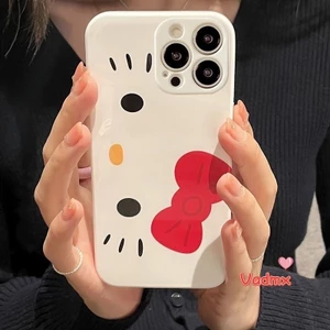 Ốp Điện Thoại Hello Kitty Dễ Thương Cho iPhone 15 14 13 12 11 Pro Max 14 15 Plus 12 13 Mini XR XS Max 7 8 6 6s Plus SE 5 Phim Hoạt Hình HelloKitty Bìa Mềm Cô Gái Y2K Full Ống Kính Bảo Vệ