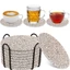 DARON 8 / 10 Chiếc Đế Lót Ly Uống, Dây Cotton Tròn Dệt Trivet Placemats, Hoàn Hảo Chống Trơn Trượt Thủ Công Đĩa Ăn Tối Bộ Thảm Để Bàn