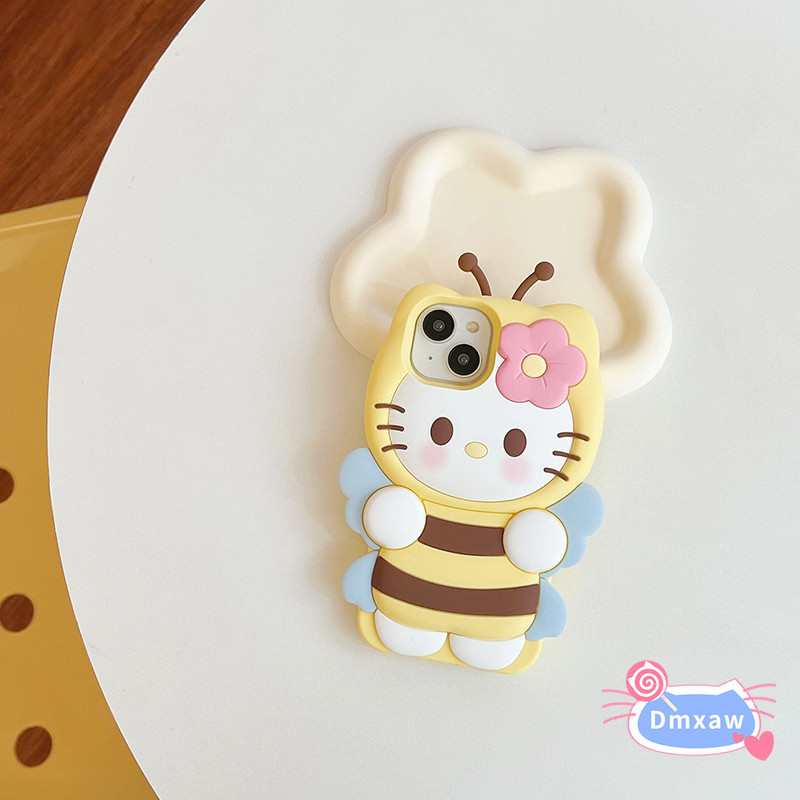 Ốp lưng Hello Kitty cho Xiaomi 14 13 Poco F5 Pro F3 Redmi K70 K60 K50 K40 Pro Note 13 Pro 5G Note 11T 12T Pro Hello Kittys Vỏ điện thoại hình con bướm hoạt hình 3D Vỏ silicon dễ thương