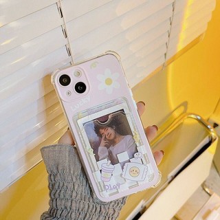 Ốp Lưng Ví Đựng Thẻ Ảnh INS Daisy Smile Cho Samsung Galaxy A55 5G A54 A53 A35 A34 A52 A15 A14 A23 A24 A04 A04E A05 A05S A33 A51 A71 A50 A50S Bìa Mềm
