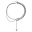 Treeling Thời Trang Màu Bạc Vòng Cổ Hình Trái Tim Mặt Dây Chuyền Và Lớp Dây Xích Choker Hợp Thời Trang Cổ Phụ Kiện Cho Wom