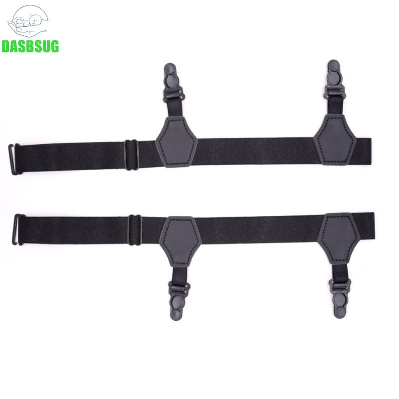 Dasbsug 2 Bộ Unisex Tất Garters Thắt Lưng Treo Có Thể Điều Chỉnh Chống Trơn Trượt Kẹp Đôi