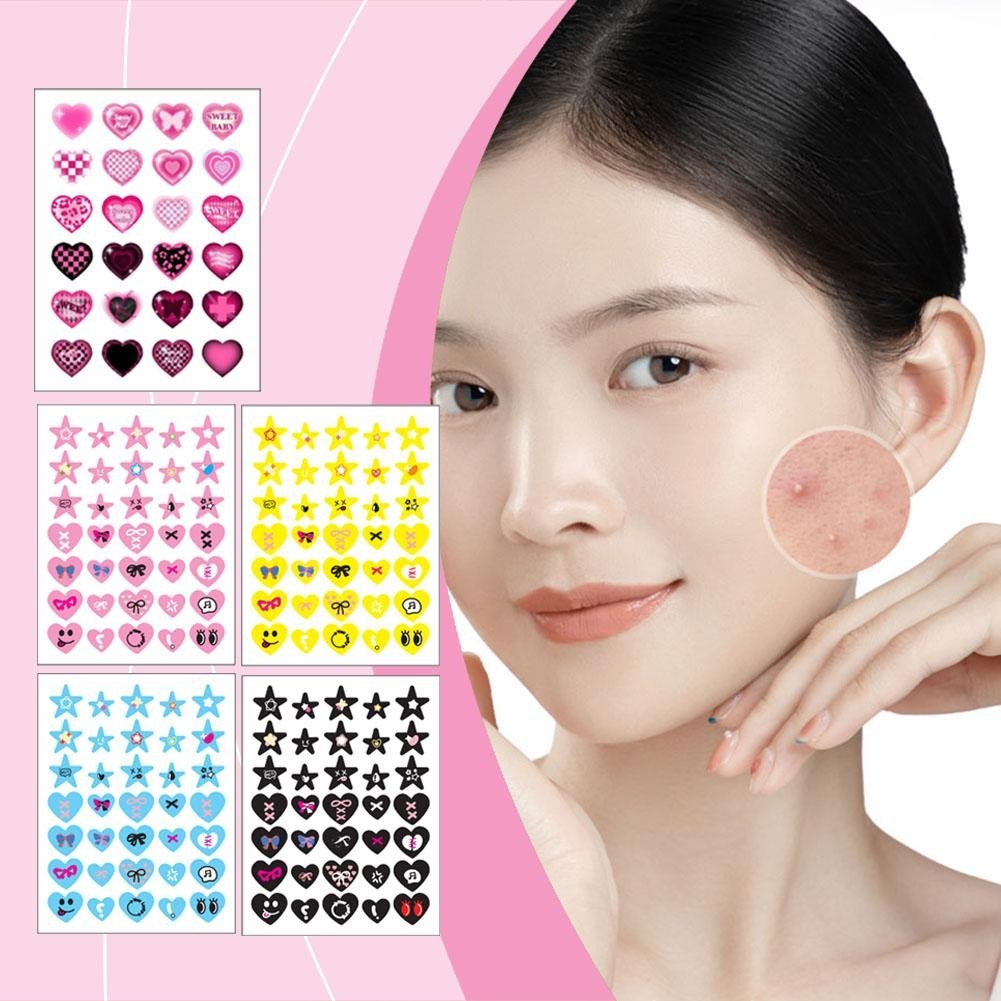 Pe Màu Không Đều Mụn Miếng Dán Che Mụn Miếng Dán Ngôi Sao Miếng Dán Chăm Sóc Tình Yêu Mụn