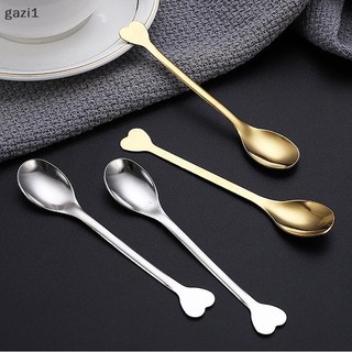 [Gazi1] 2 Chiếc Thép Không Gỉ Tay Cầm Tình Yêu Hình Thìa Cà Phê Thìa Trẻ Em Thìa Đẹp 3 Màu Trà Cà Phê Sử Dụng Thìa Nhà Bếp VN