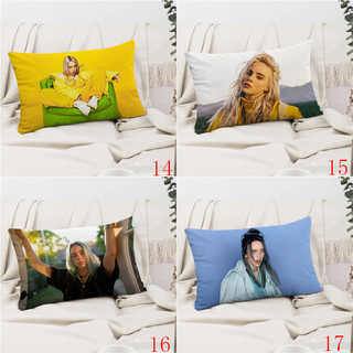 Billie Eilish Hình Chữ Nhật Gối Hoạt Hình Dễ Thương Gấu Dâu In Một Mặt Đệm Polyester Trang Trí Sofa Nhà (Không Có Lõi)