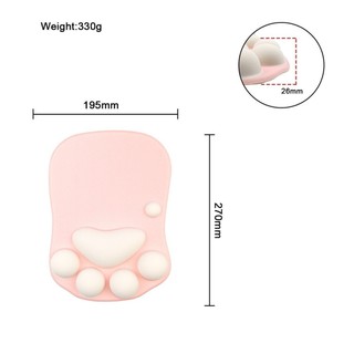 Mèo Móng Vuốt Cổ Tay Miếng Lót Chuột 3D Hoạt Hình Tay Miếng Lót Cổ Tay Thoải Mái Văn Phòng Máy Tính Bàn Phím Cổ Tay Miếng Lót